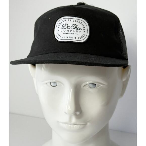 DC Shoes Snapback Hat – Black, Embroidered Logo, Adjustable Snapback, Unisex Cap - Picture 3 of 5